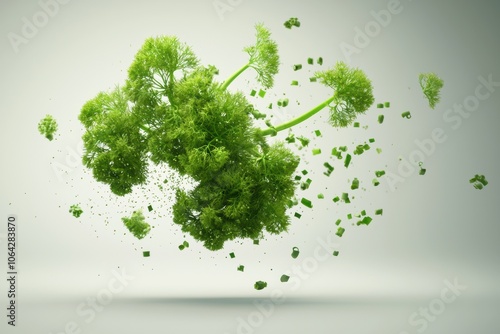 Floating Stylized 3D Fennel Illustration photo