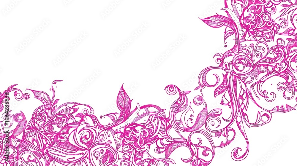 Pink hand drawn border background creates a charming and artistic look. A delightful combination of color and creativity Pink hand drawn border background creates a charming and artistic look. A delightful combination of color and creativity