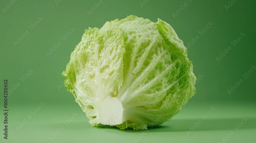 Fototapeta premium Fresh Green Lettuce on Vibrant Background