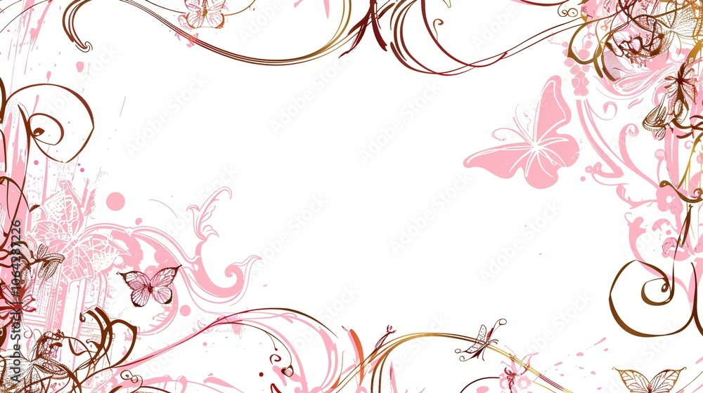 Pink hand drawn border background creates a charming and artistic look. A delightful combination of color and creativity Pink hand drawn border background creates a charming and artistic look. A delightful combination of color and creativity