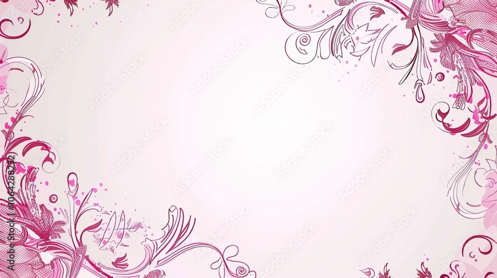 Pink hand drawn border background creates a charming and artistic look. A delightful combination of color and creativity Pink hand drawn border background creates a charming and artistic look. A delightful combination of color and creativity