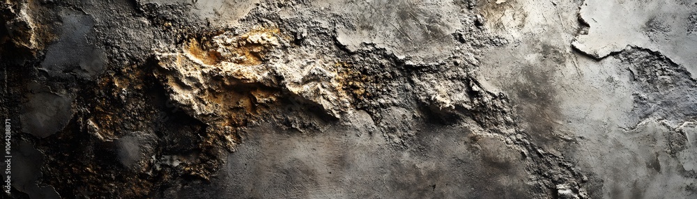 Close-up of a Grey and Gold Textured Wall Close-up of a Grey and Gold Textured Wall