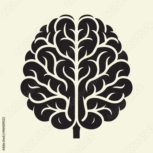 brain silhouette vector, brain icon black and white