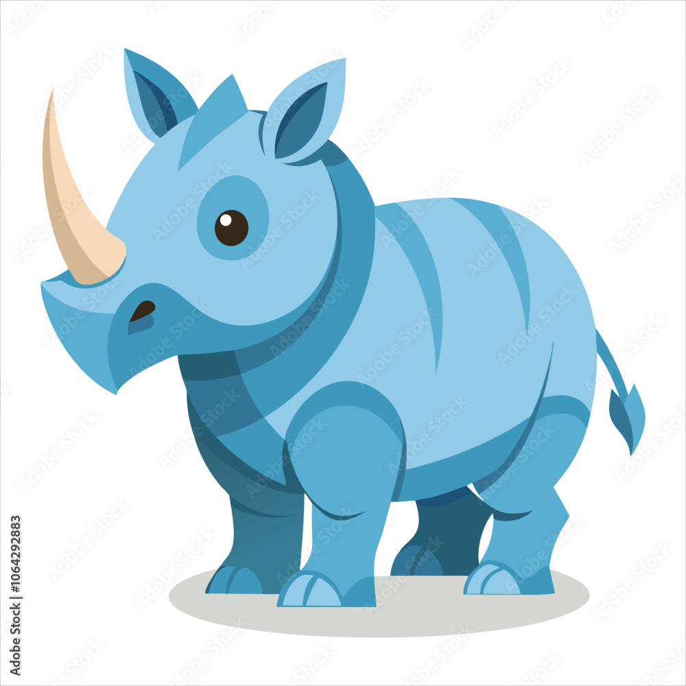 Naklejka premium rhino vector art and illustration on white background