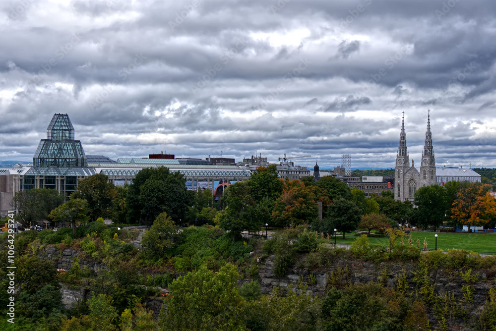 Ottawa - Canada's National Gallery & Notre Dame from Parliament Hill