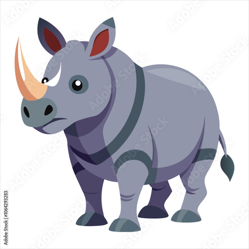 rhino vector art and illustration on white background