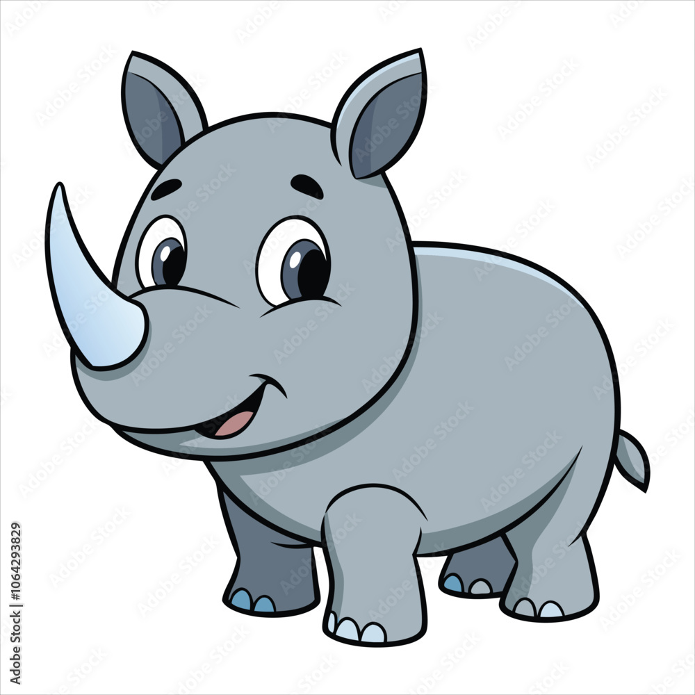 Fototapeta premium rhino vector art and illustration on white background