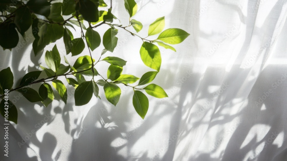 Soft Green Leaves Against a Light Background Soft Green Leaves Against a Light Background