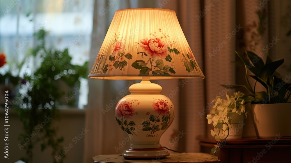 Elegant Floral Table Lamp with Soft Lighting Elegant Floral Table Lamp with Soft Lighting