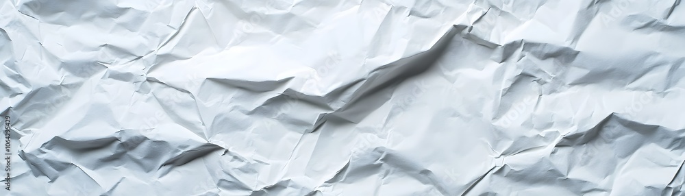 Fototapeta premium Crumpled White Paper Texture with Light and Shadows