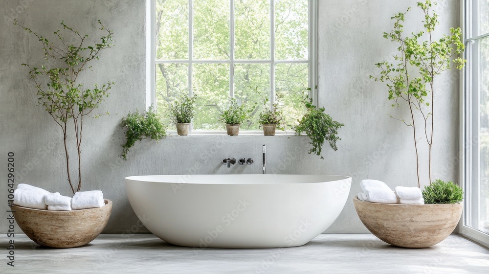 Modern Minimalist Bathroom with Natural Elements Modern Minimalist Bathroom with Natural Elements