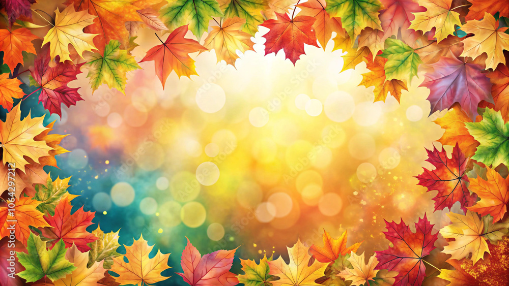 Autumn leaves on a road with a blurred background, autumn leaves in the forest Autumn leaves on a road with a blurred background, autumn leaves in the forest