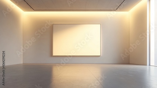 Minimalist Gallery Space with Blank Canvas