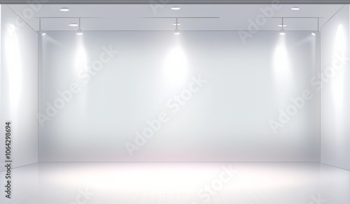 Wallpaper Mural Empty studio room with white background and spotlight on the wall Torontodigital.ca