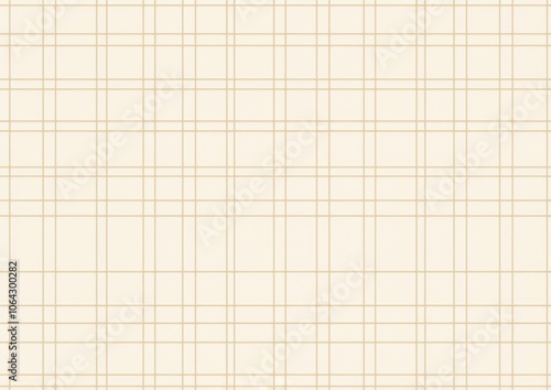 Minimalist seamless pattern featuring light brown grid lines on a white background. The design uses a simple line drawing style with a white and beige color palette