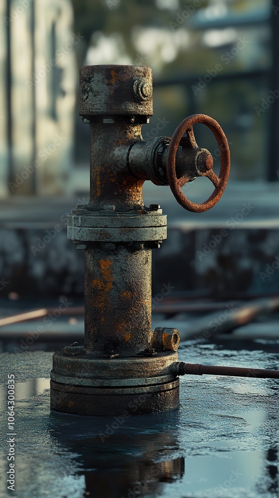 Close-Up of a Rusty Industrial Valve Close-Up of a Rusty Industrial Valve