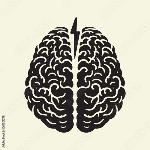 brain silhouette vector, brain icon black and white