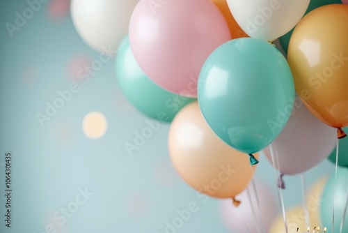 A bunch of colorful balloons floating in the air