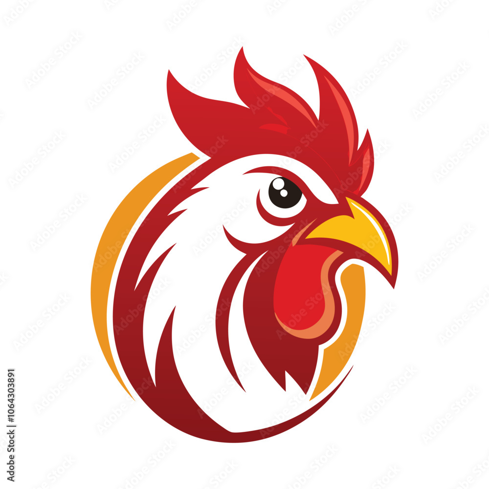 rooster head logo vector on white background rooster head logo vector on white background