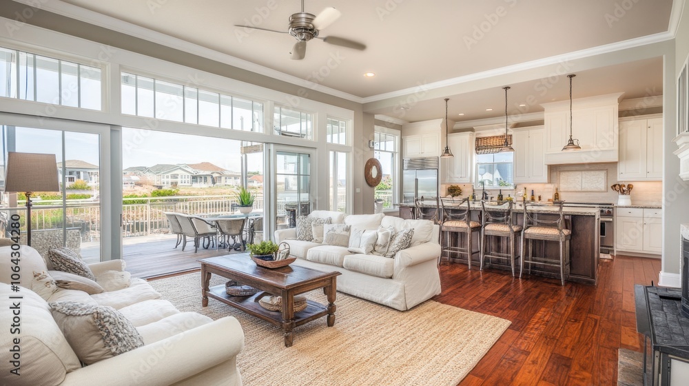 Fototapeta premium Bright and Spacious Modern Living Room Design