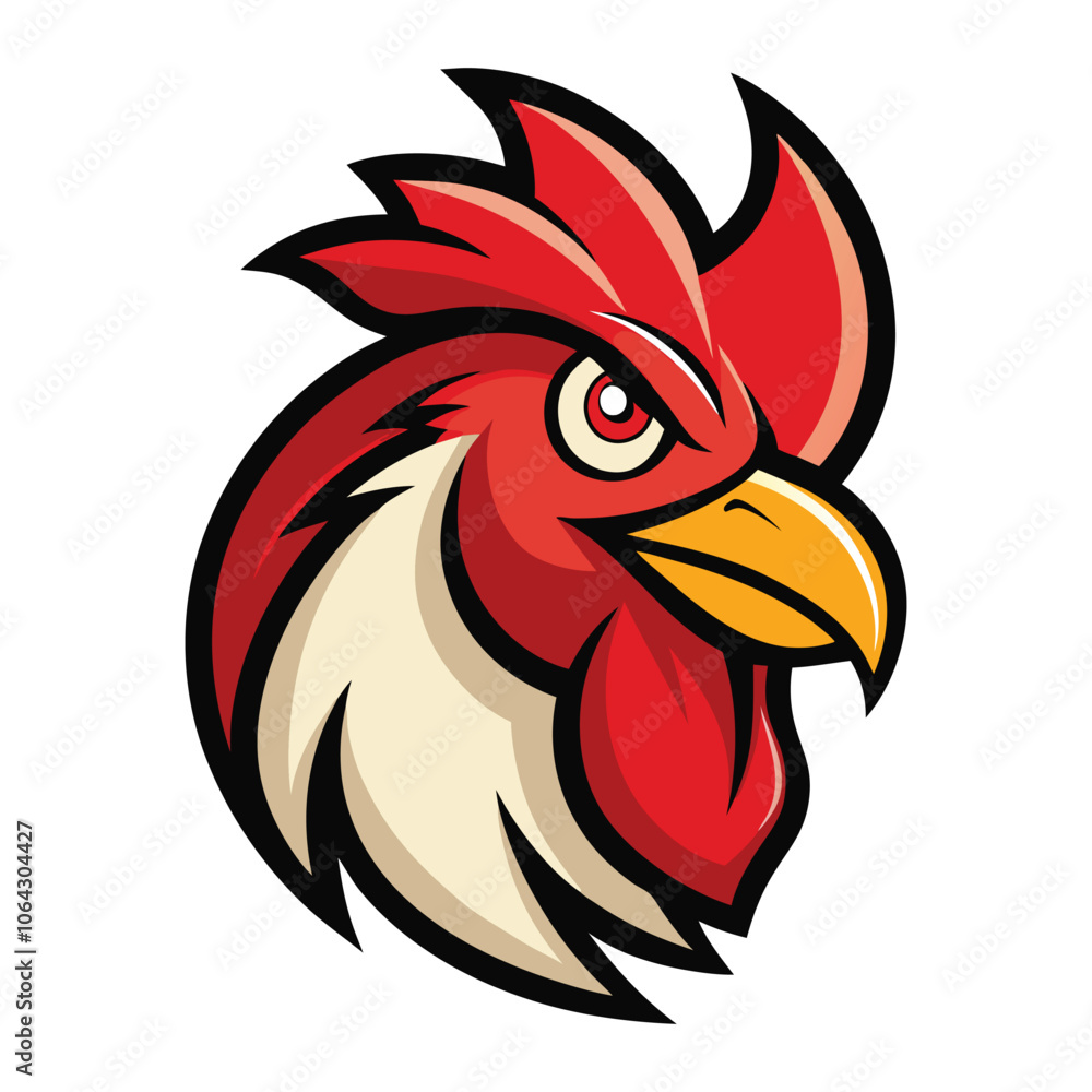 rooster head logo vector on white background rooster head logo vector on white background