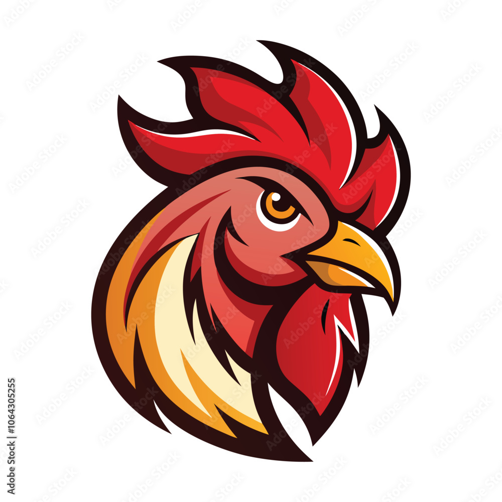 rooster head logo vector on white background rooster head logo vector on white background