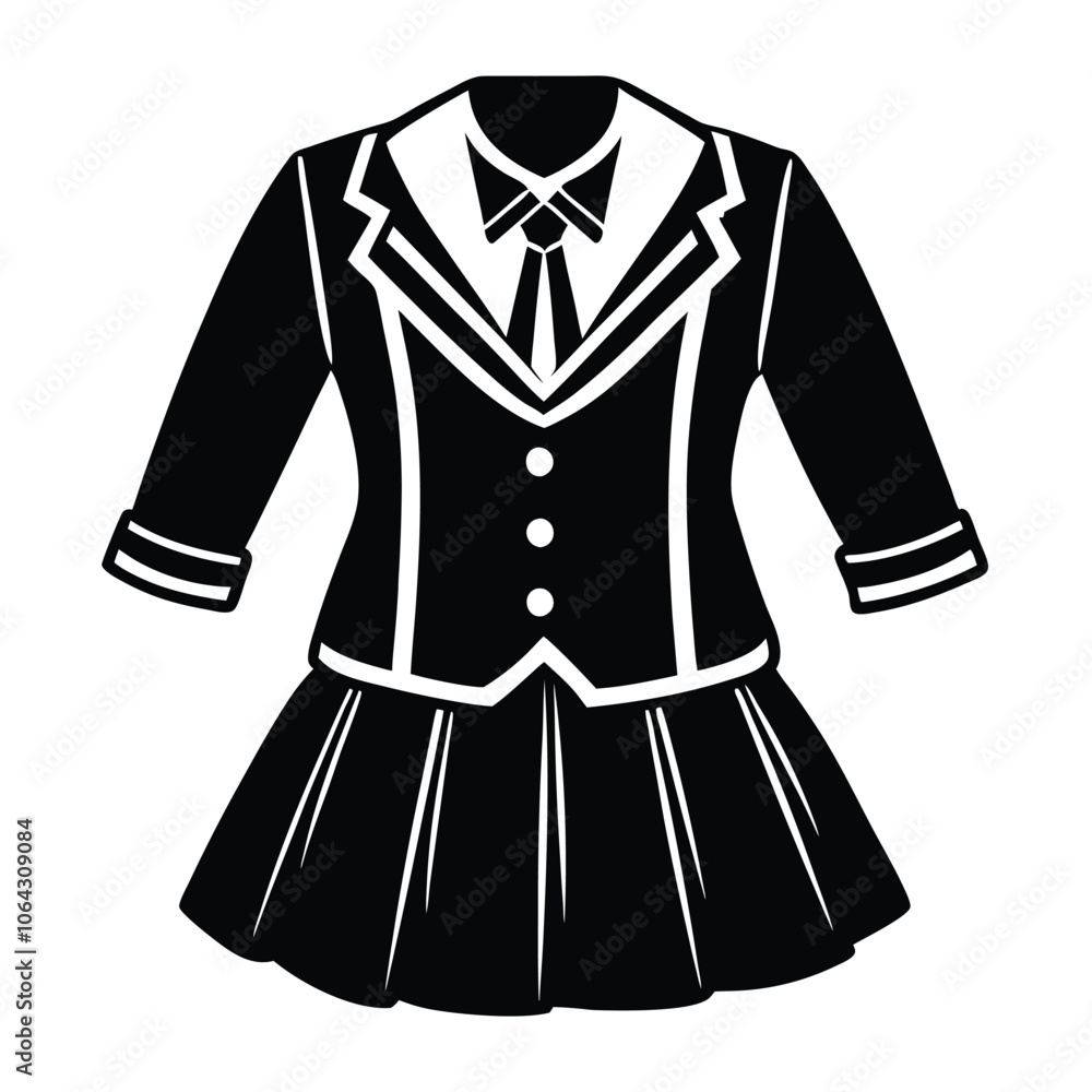 school uniform on white background school uniform on white background