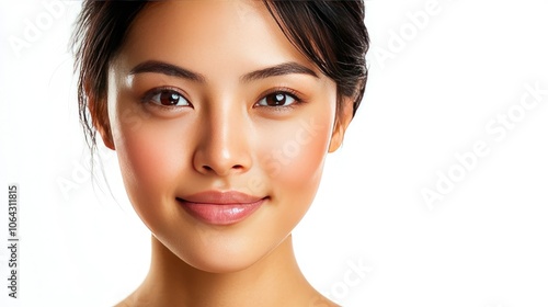 Close-up of a Young Woman with Radiant Skin