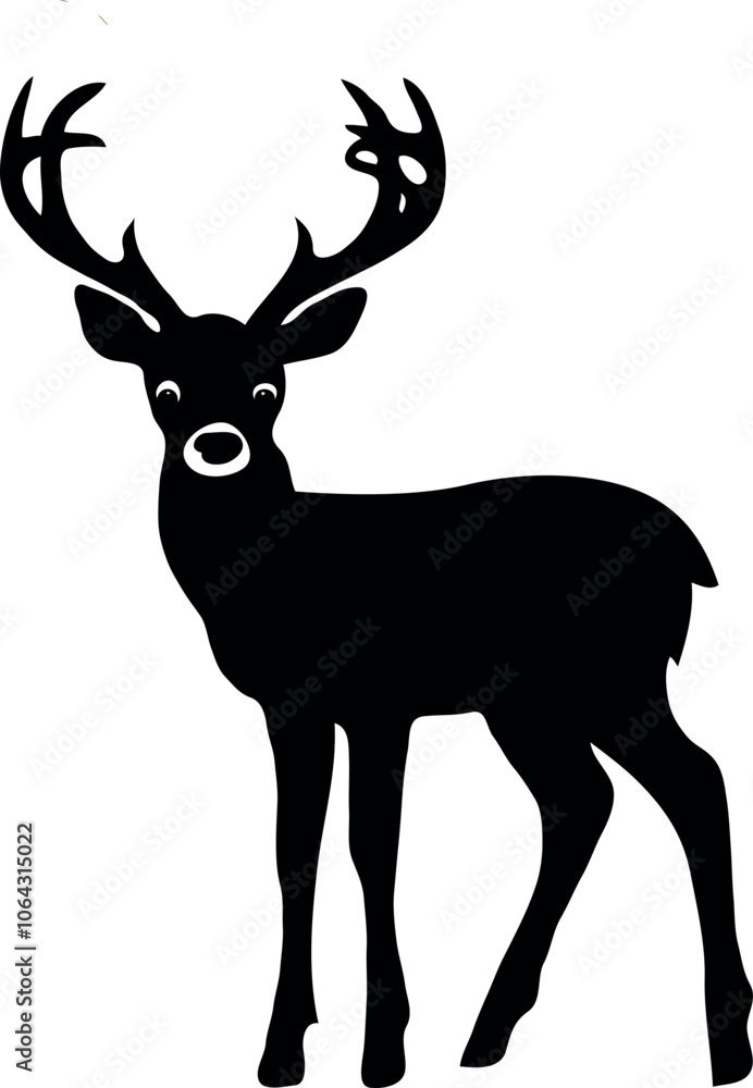 Obraz premium Deer silhouette vector art illustration image