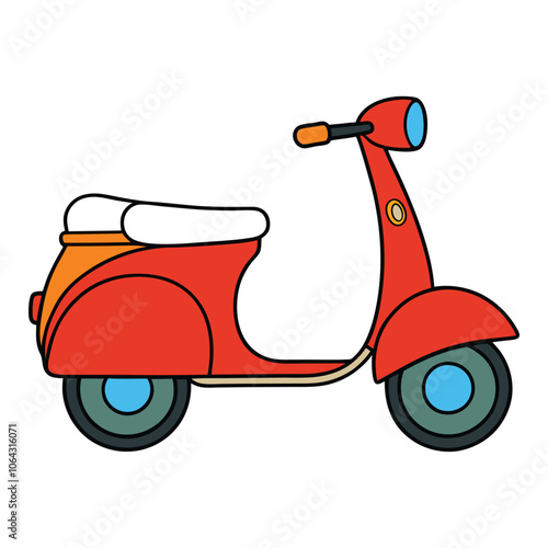 vector scooter on white background