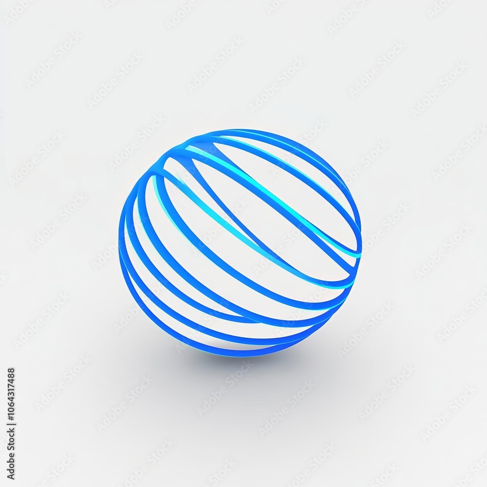 3D Line Art Globe Logo for Creative Branding 3D Line Art Globe Logo for Creative Branding