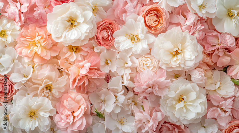 Beautiful arrangement of pink and white flowers on an isolated background. Beautiful arrangement of pink and white flowers on an isolated background.