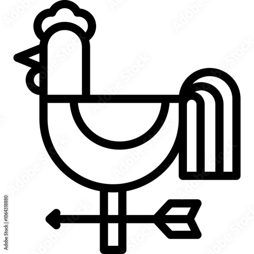 weather vane icon illustration design with outline
