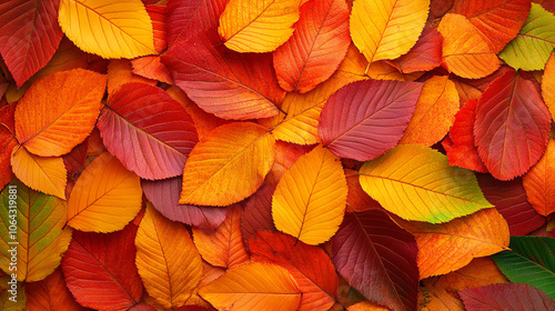 Wallpaper Mural Colorful autumn leaves piled together, showcasing vibrant hues of red, orange, and yellow against a natural backdrop. Torontodigital.ca