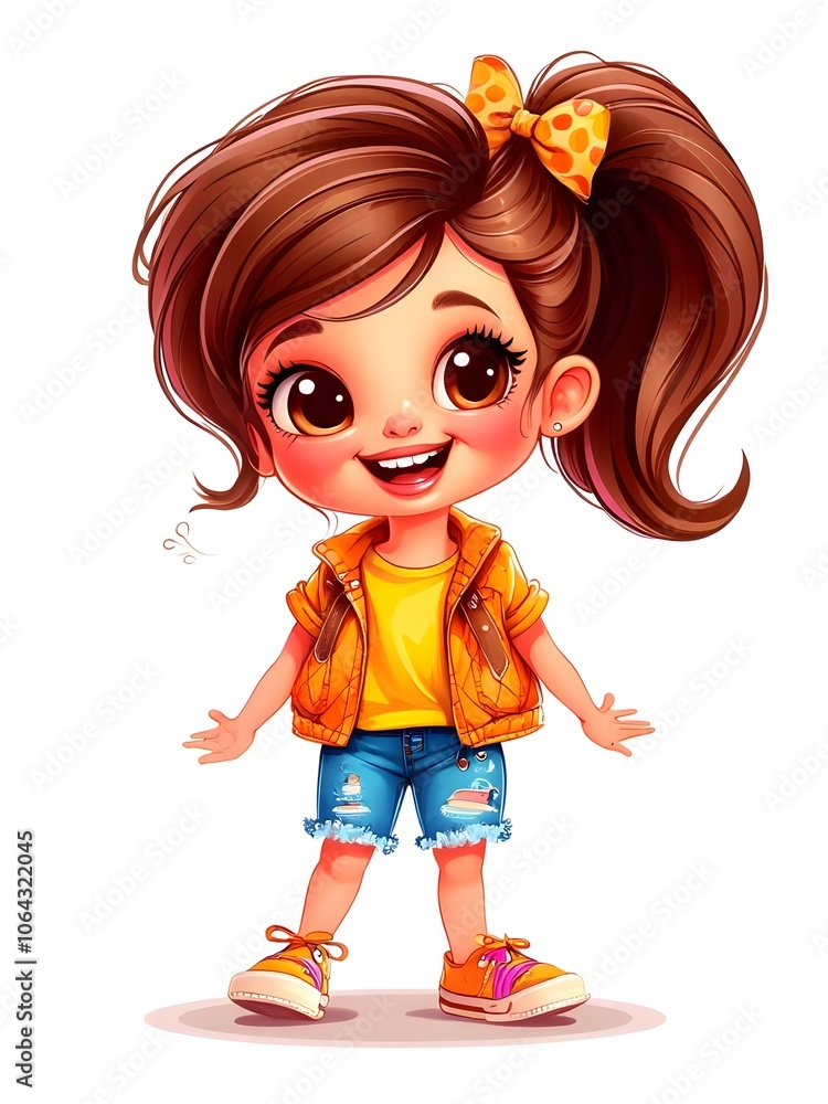 Joyful Cartoon Young Woman with Bright Smile Charming Cartoon Girl in Trendy Outfit Cute Cartoon Short Girl in Colorful Clothes Friendly Cartoon Female Character with Lively Expression Happy Cartoon W Joyful Cartoon Young Woman with Bright Smile Charming Cartoon Girl in Trendy Outfit Cute Cartoon Short Girl in Colorful Clothes Friendly Cartoon Female Character with Lively Expression Happy Cartoon W