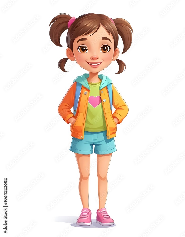 Joyful Cartoon Young Woman with Bright Smile Charming Cartoon Girl in Trendy Outfit Cute Cartoon Short Girl in Colorful Clothes Friendly Cartoon Female Character with Lively Expression Happy Cartoon W Joyful Cartoon Young Woman with Bright Smile Charming Cartoon Girl in Trendy Outfit Cute Cartoon Short Girl in Colorful Clothes Friendly Cartoon Female Character with Lively Expression Happy Cartoon W