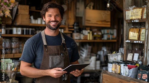 Microbusiness Owner Managing Finances and Operations, Microbusiness owner effectively manages finances and innovates for success in today's market