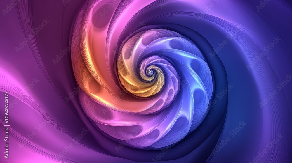 Hypnotic spiral, a kaleidoscope of purple and orange swirls in stunning abstract design Hypnotic spiral, a kaleidoscope of purple and orange swirls in stunning abstract design