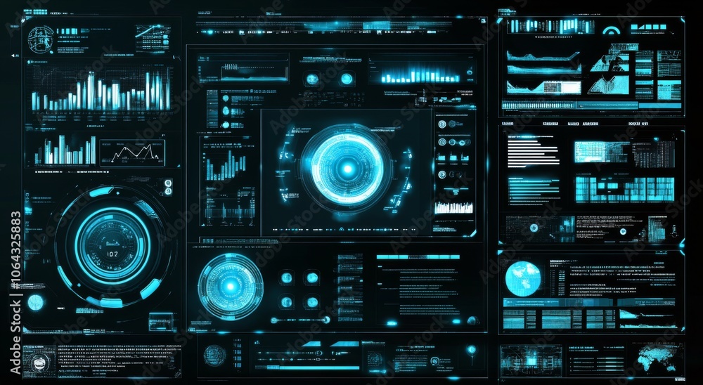 Obraz premium Futuristic Frames in Cyberpunk Aesthetics