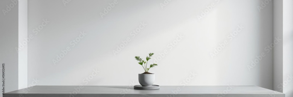 Textured moss green wall with minimalistic table and potted plant in monochrome empty room for product showcase promotion, pot, minimalist, showcase Textured moss green wall with minimalistic table and potted plant in monochrome empty room for product showcase promotion, pot, minimalist, showcase