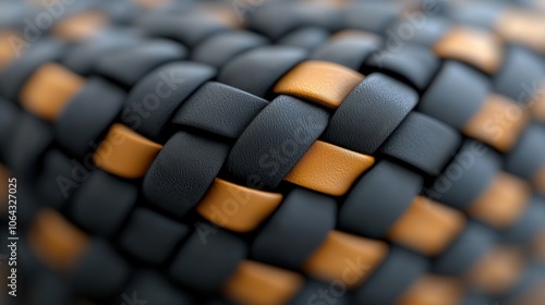 Abstract Black and Gold Interwoven Pattern Geometric Texture