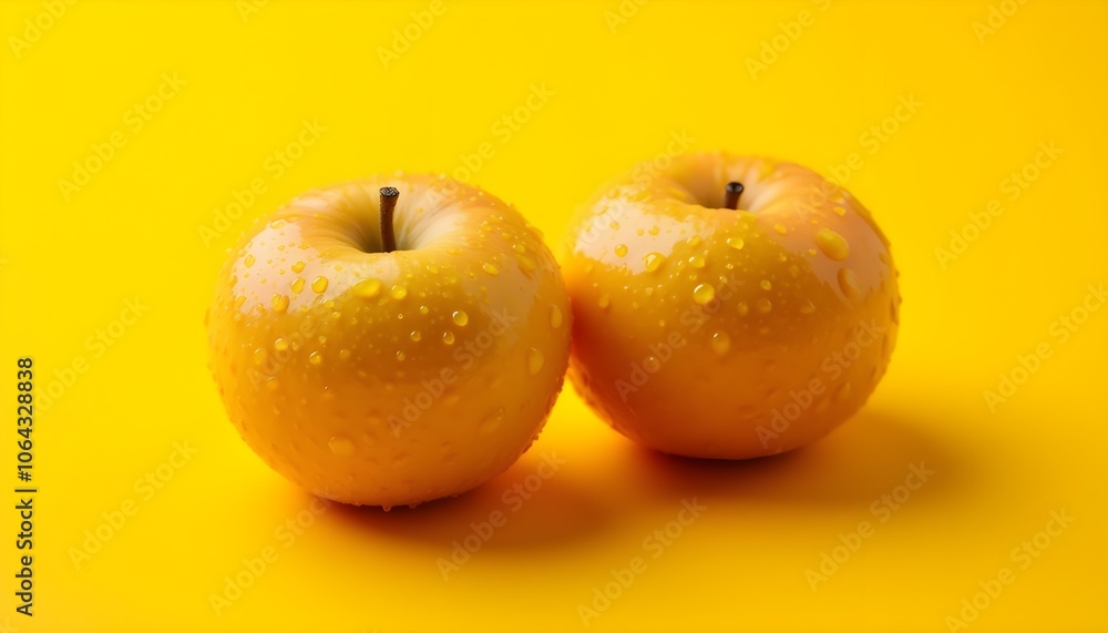 A high-definition close-up of passion fruits with water droplets on their surface, isolated on a vibrant yellow background with clipping path included. A high-definition close-up of passion fruits with water droplets on their surface, isolated on a vibrant yellow background with clipping path included.