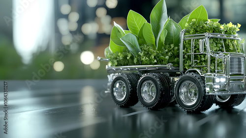 Wallpaper Mural Eco-friendly logistics trucks reduce costs and enhance sustainability on the highway Torontodigital.ca