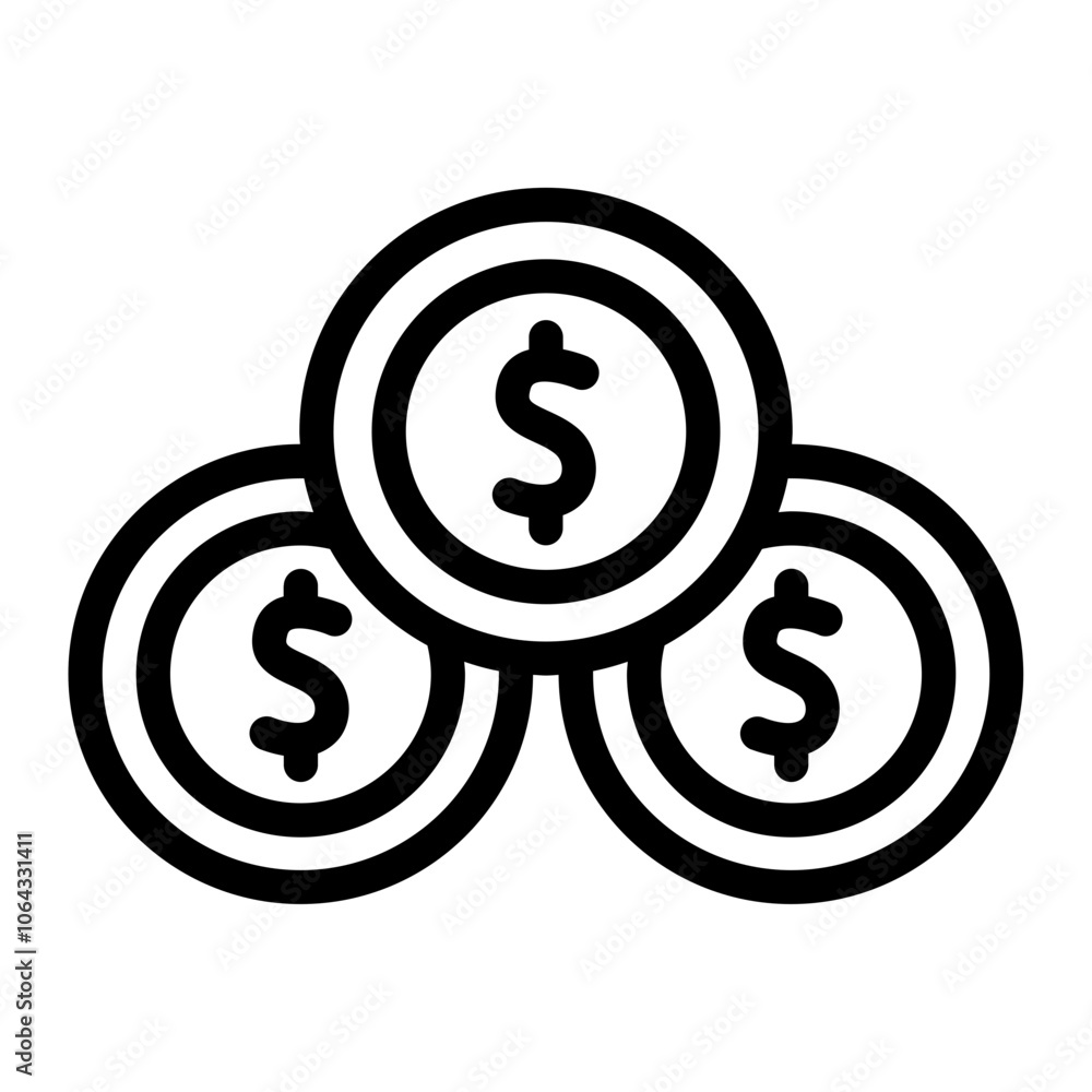 Coin Line Icon Coin Line Icon