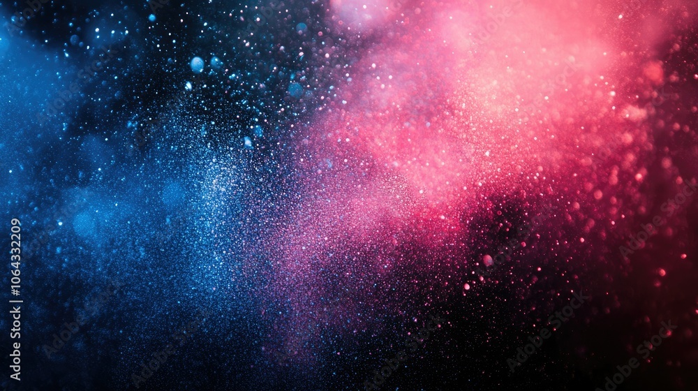 Obraz premium Vibrant Particle Explosion in Blue and Pink