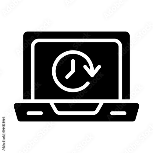 Laptop Backup Solid Icon