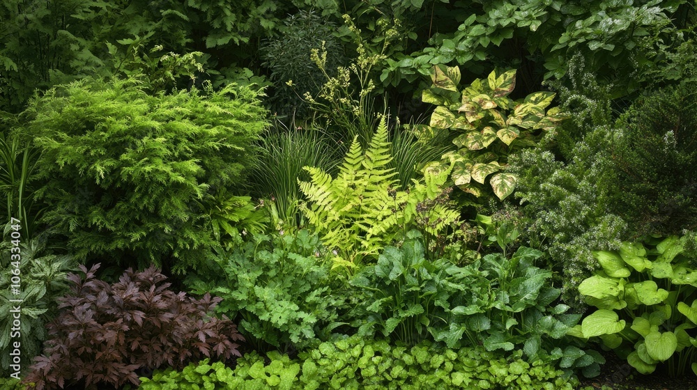 Lush Green Foliage in Garden Landscape Lush Green Foliage in Garden Landscape