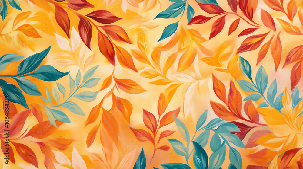 Vibrant autumn leaves in warm hues create a beautiful decorative pattern on a soft background. Vibrant autumn leaves in warm hues create a beautiful decorative pattern on a soft background.