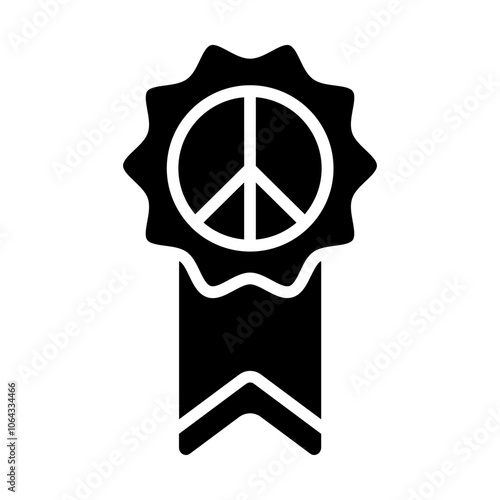 Peace Badge Solid Icon