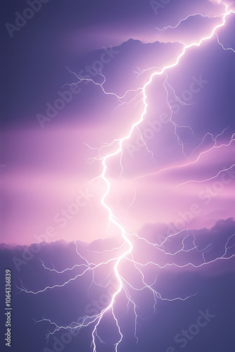 lightning bolt. Lightning flash bolt or thunderbolt. Pink lightning or magic power blast storm. Thunder and lightning isolated on pink background